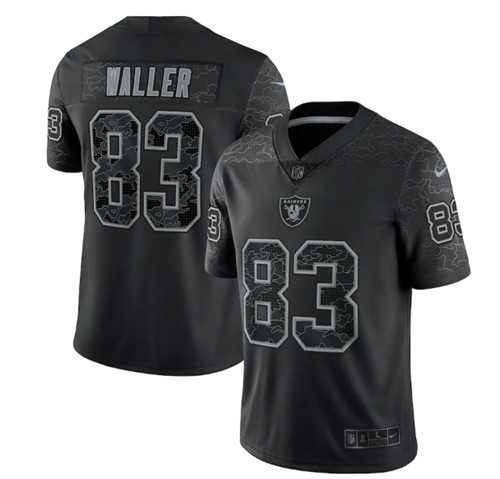 Men's Las Vegas Raiders #83 Darren Waller Black Reflective Limited Stitched Football Jersey,We sell and wholesale Men's Las Vegas Raiders #83 Darren Waller Black Reflective Limited Stitched Football Jersey on line form chian!